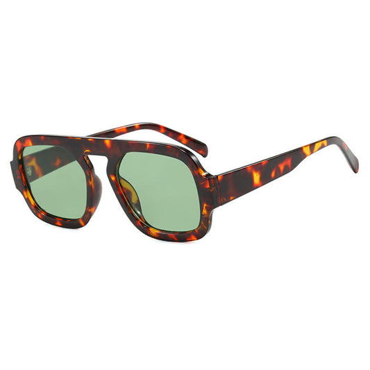 Spykay™ SG60722 Square Frame Leopard Print Cycling Aviator Sunglasses