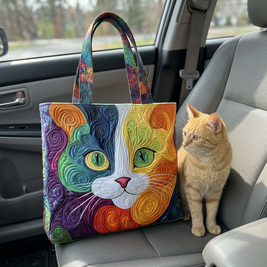 Swirly Cat Quilted Tote Bag GFTONT1115