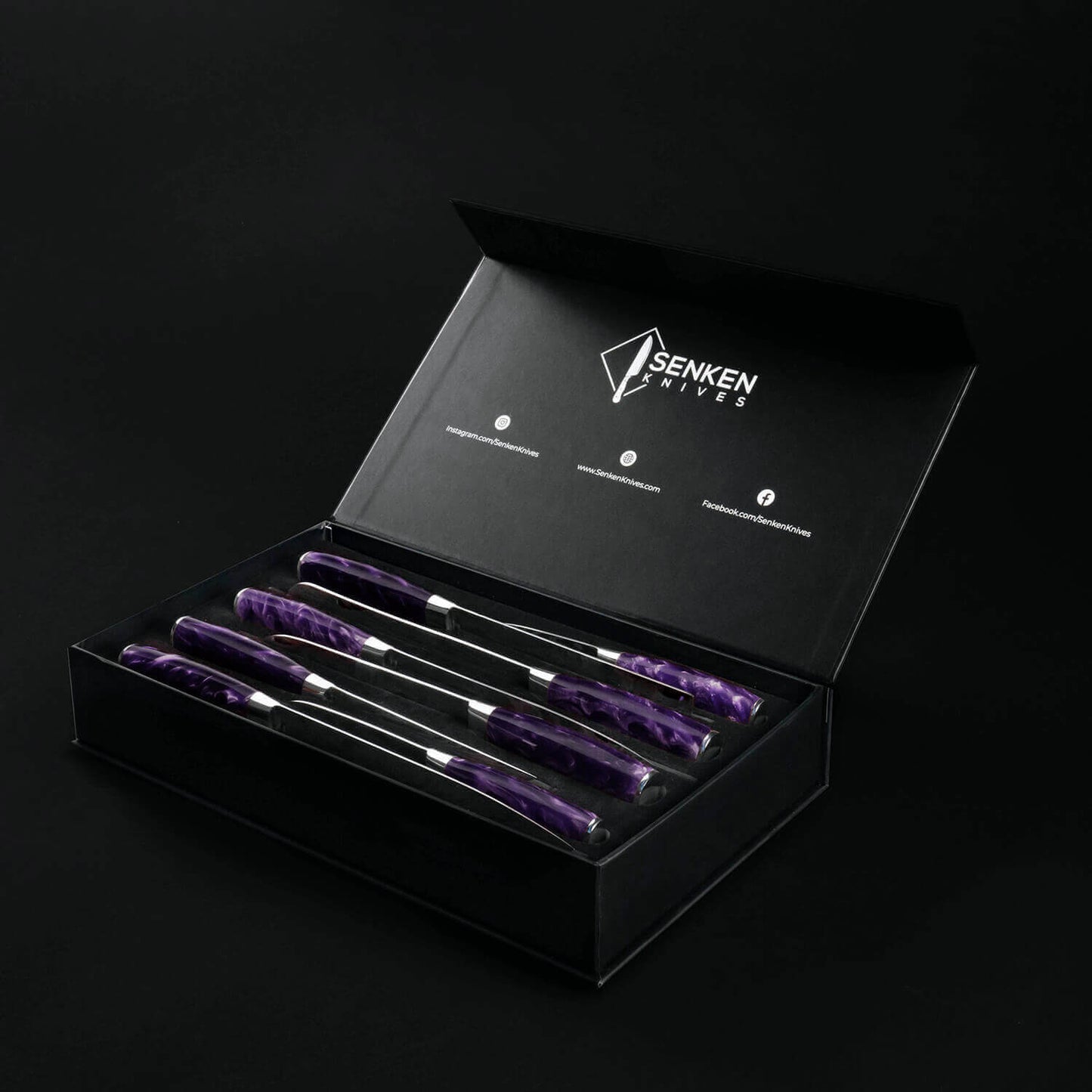 Amethyst Collection — Japanese High-Carbon Steel Knife Set with Purple Resin Handles