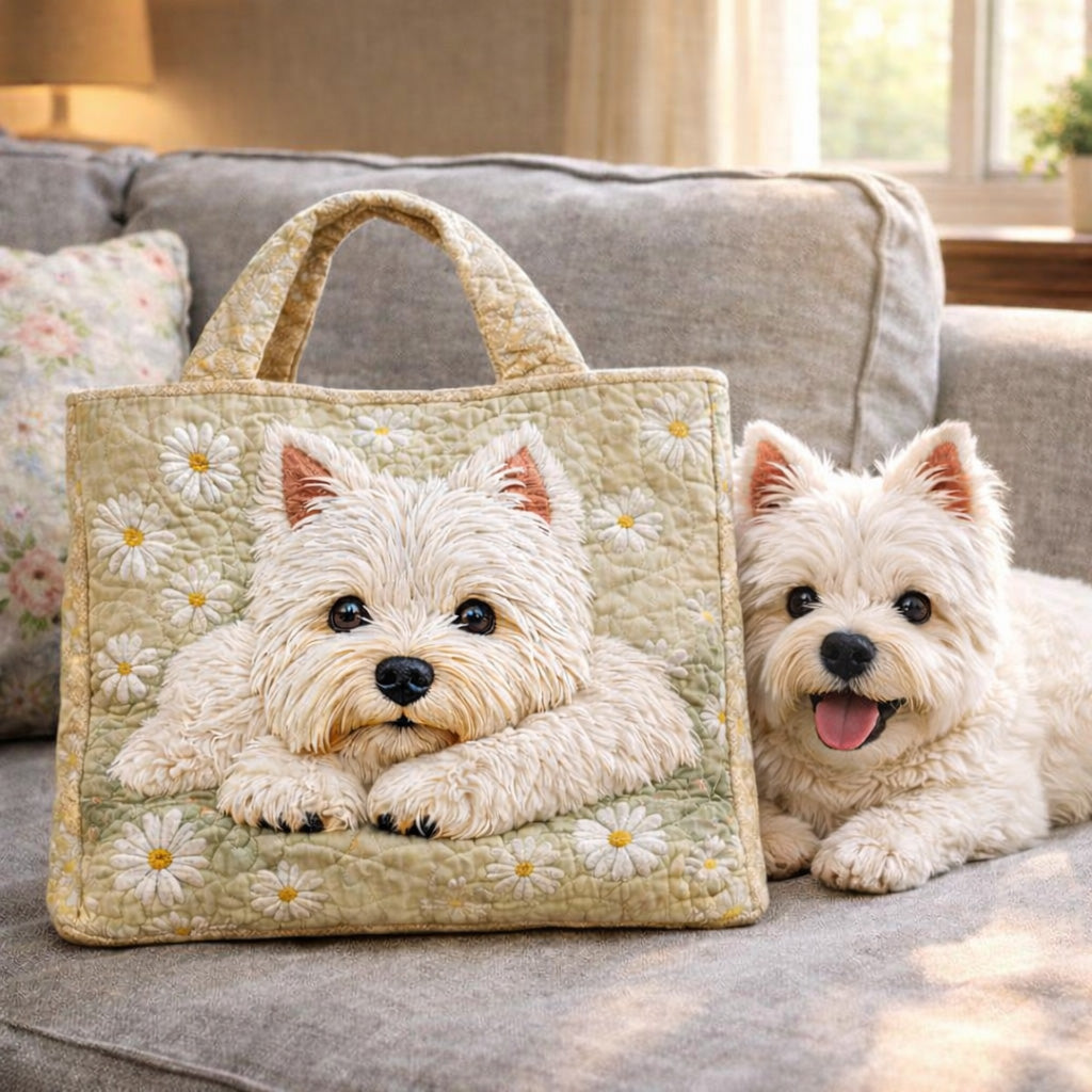 Daisy Westie Dream Quilted Tote Bag GFTOHD13528