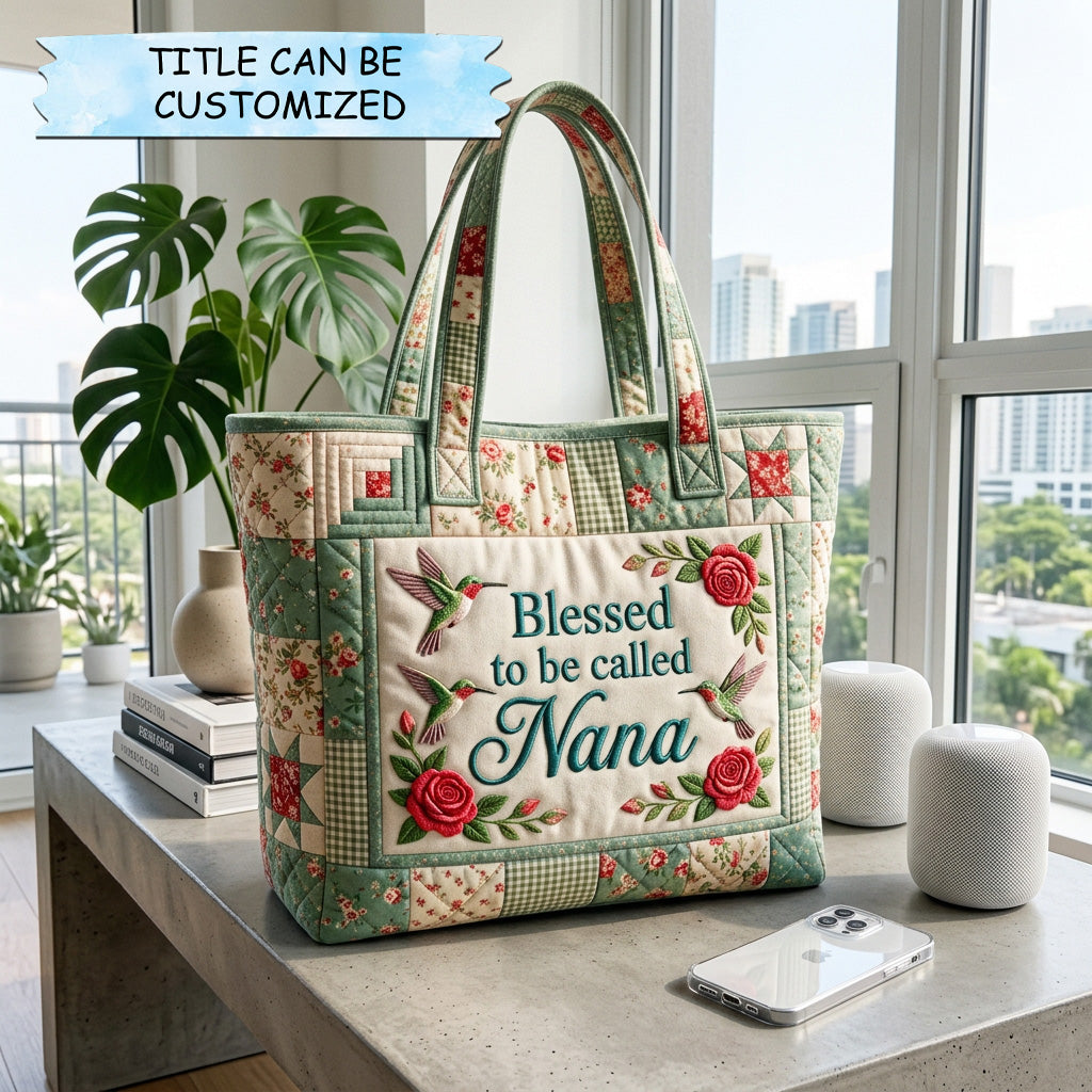 Vintage Floral Grace Quilted Tote Bag QTCUZ GFTOHD14574