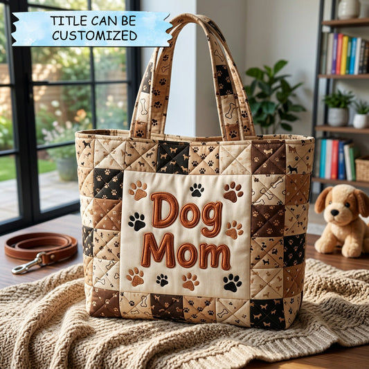 Paw Love Patchwork Quilted Tote Bag QTCUZ GFTOHD14579