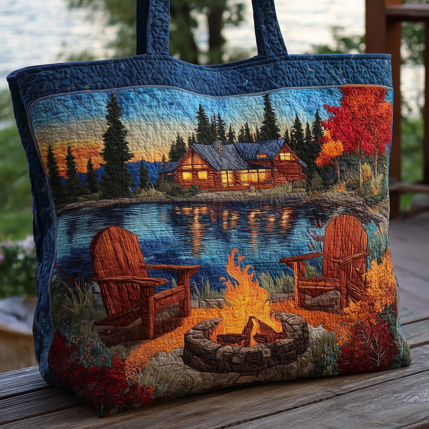Campfire Harmony Quilted Tote Bag GFTOHD8176