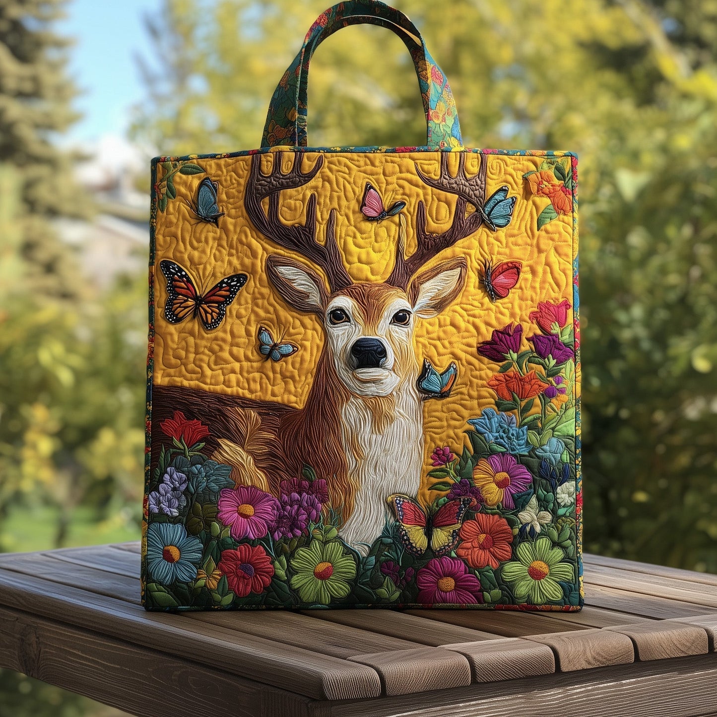 Deer Serenity Quilted Tote Bag GFTOHD9547