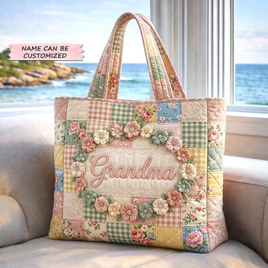 Blooming Mom Quilted Tote Bag QTCUZ GFTOMA10343
