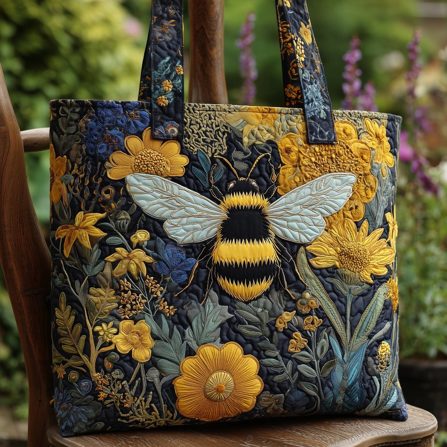 Floral Bee Quilted Tote Bag GFTONL5400