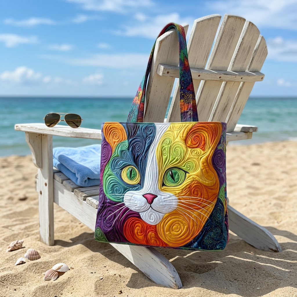 Swirly Cat Quilted Tote Bag GFTONT1115