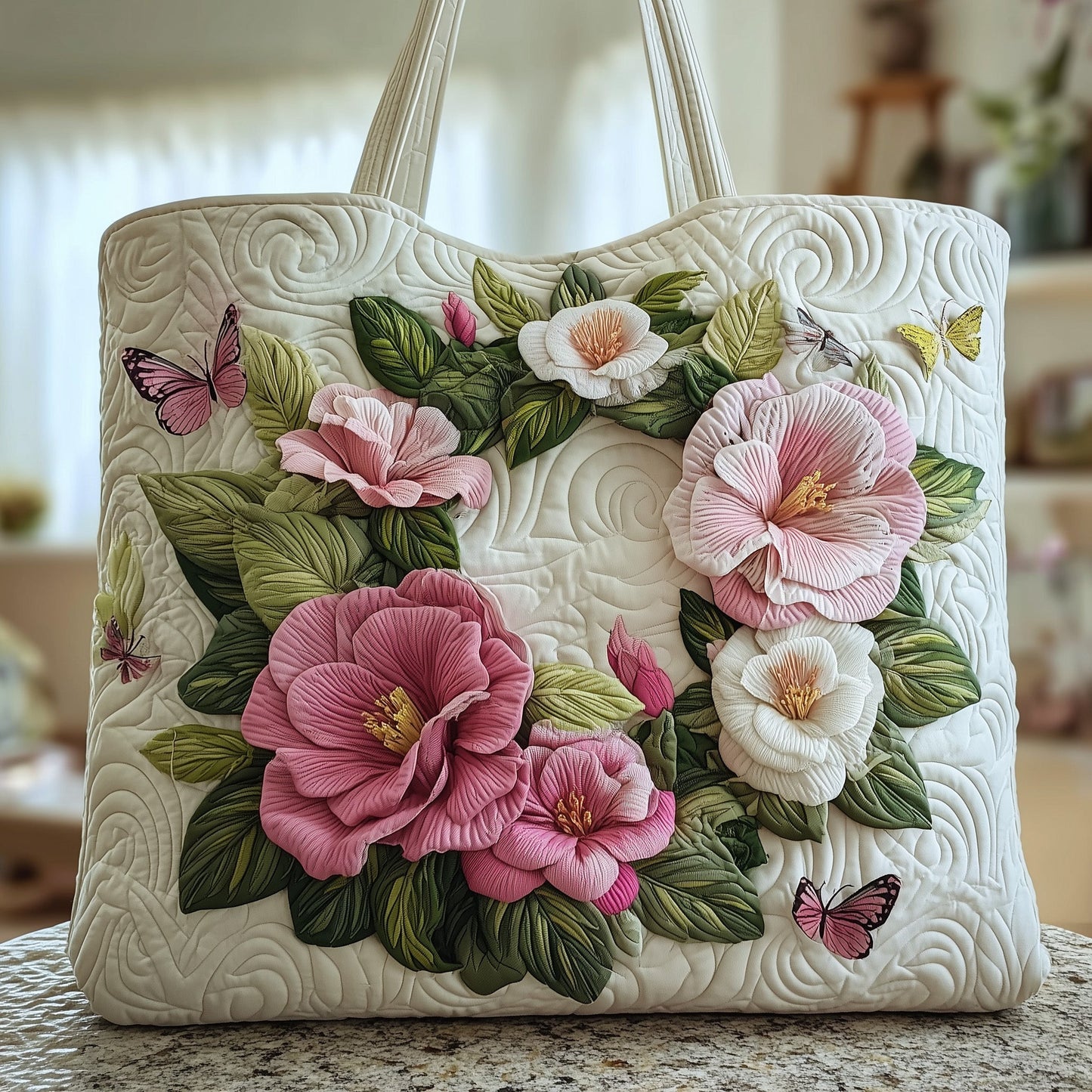 Camellia Quilted Tote Bag GFTONT2698