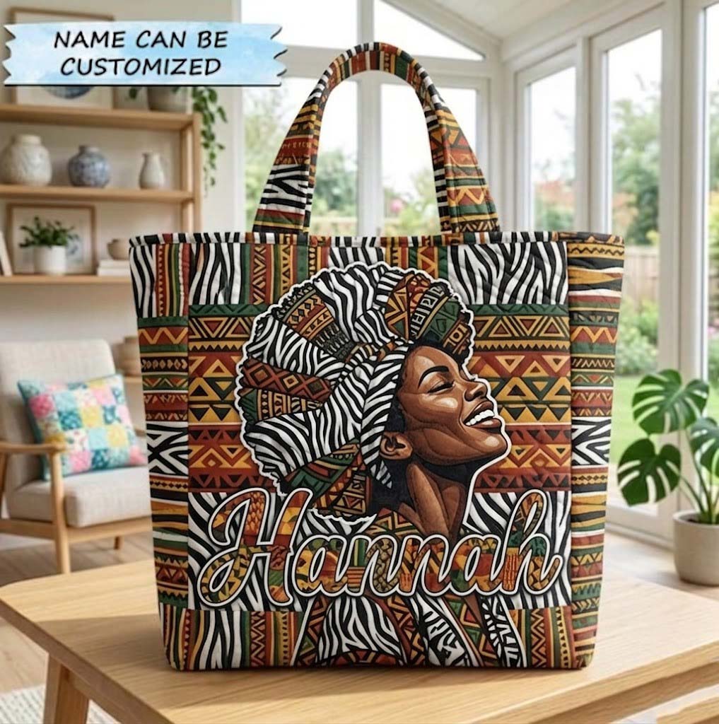 Melanin Queen Quilted Tote Bag QTCUZ GFTOTG3750