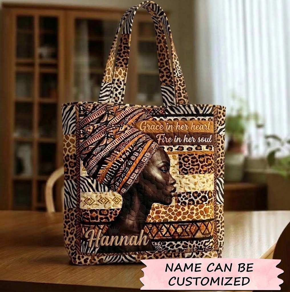 Melanin Queen Quilted Tote Bag QTCUZ GFTOTG3751