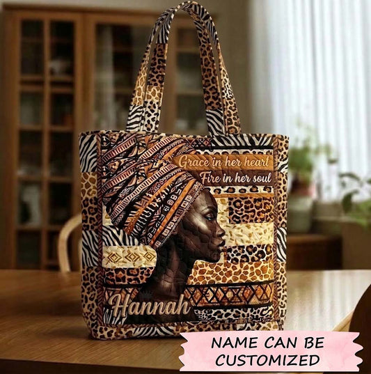 Melanin Queen Quilted Tote Bag QTCUZ GFTOTG3751