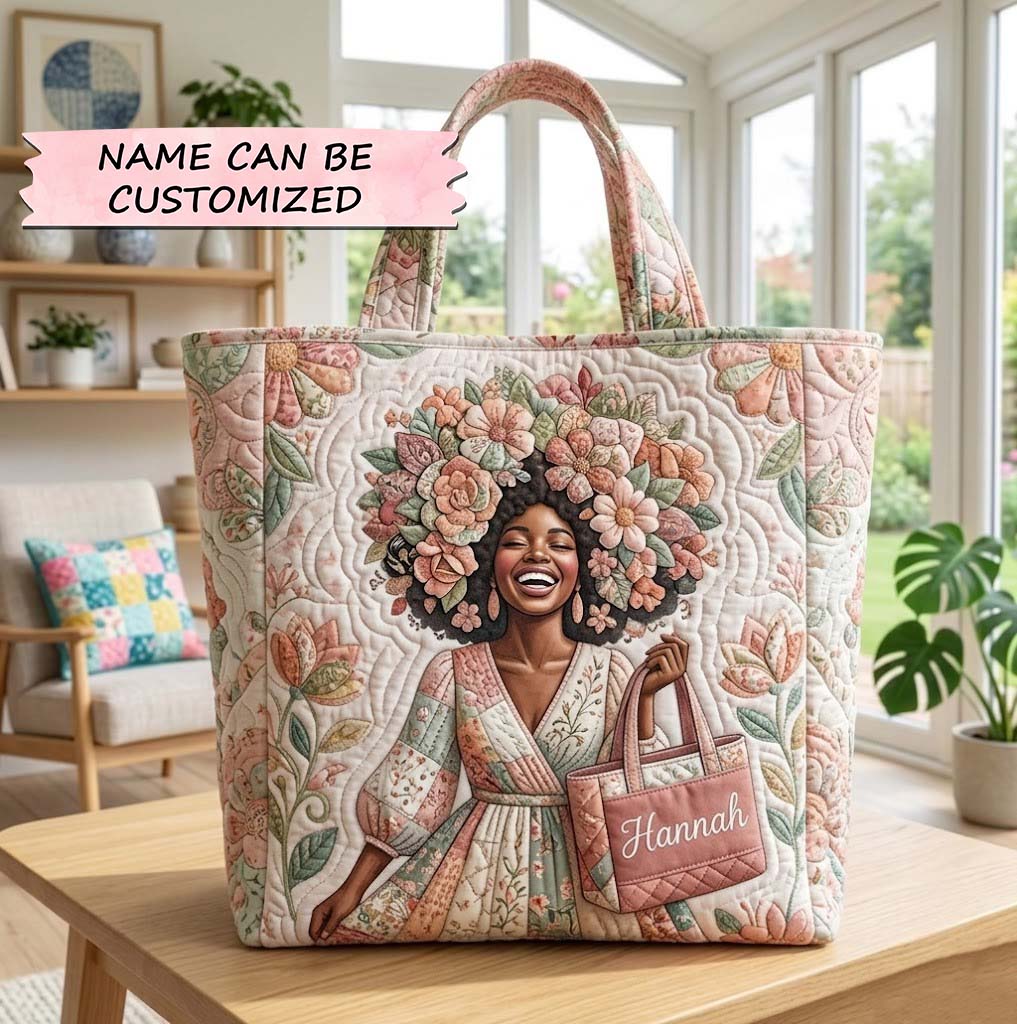 Melanin Queen Quilted Tote Bag QTCUZ GFTOTG3753