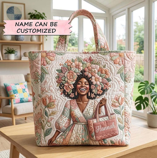Melanin Queen Quilted Tote Bag QTCUZ GFTOTG3753