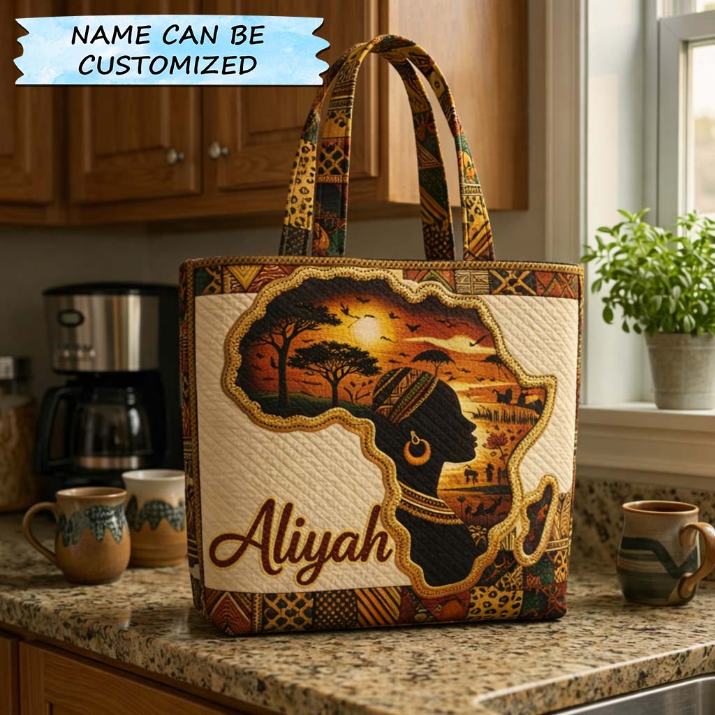 Melanin Queen Quilted Tote Bag QTCUZ GFTOTG3774