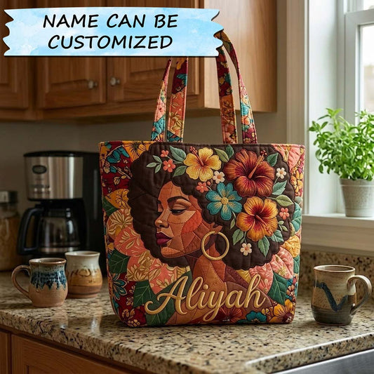 Melanin Queen Quilted Tote Bag QTCUZ GFTOTG3779