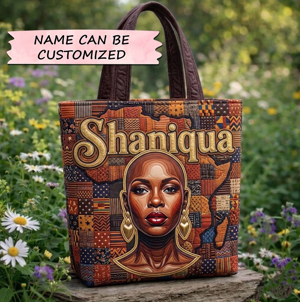 Melanin Queen Quilted Tote Bag QTCUZ GFTOTG3797