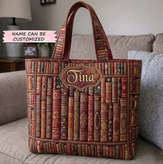 Bookish Quilted Tote Bag QTCUZ GFTOTG3839