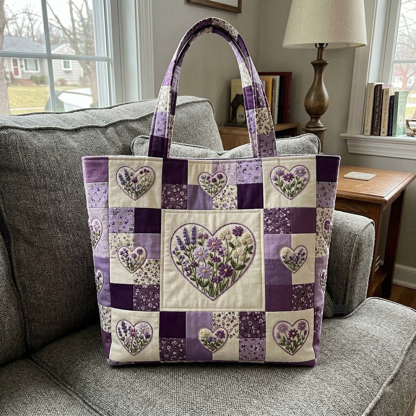 Flower Patchwork Quilted Tote Bag GFTOTP18172