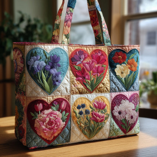 Rustic Bloom Quilted Tote Bag GFTOTP9185