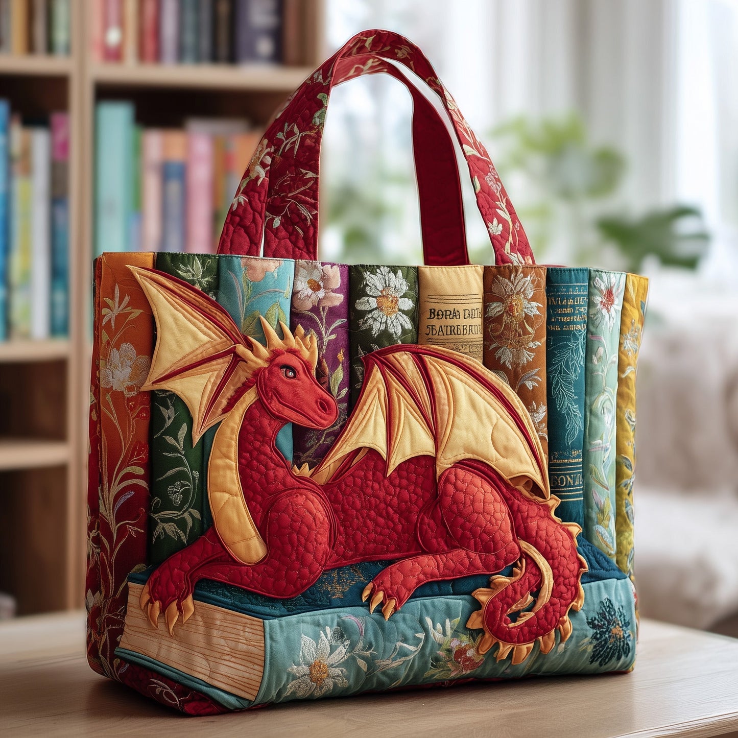 Bookish Quilted Tote Bag
