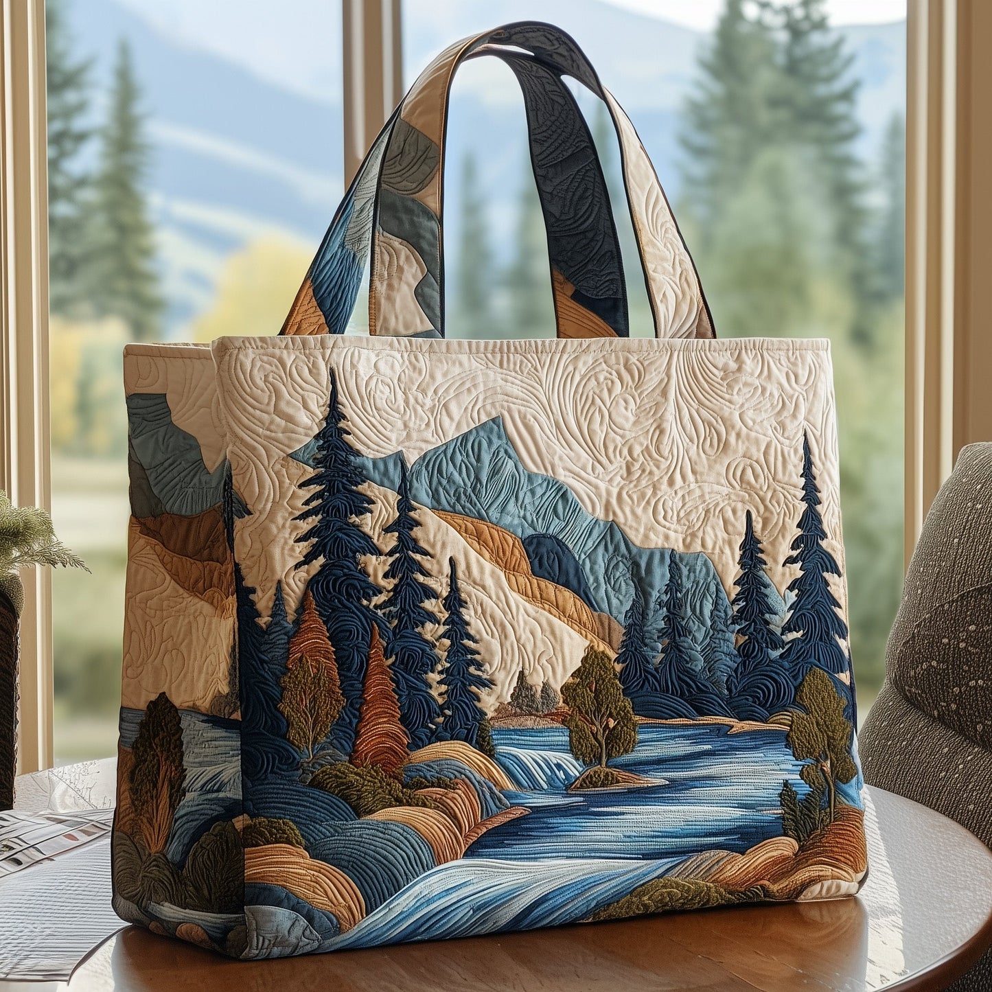 Forest Landscape Quilted Tote Bag GFTOYC344