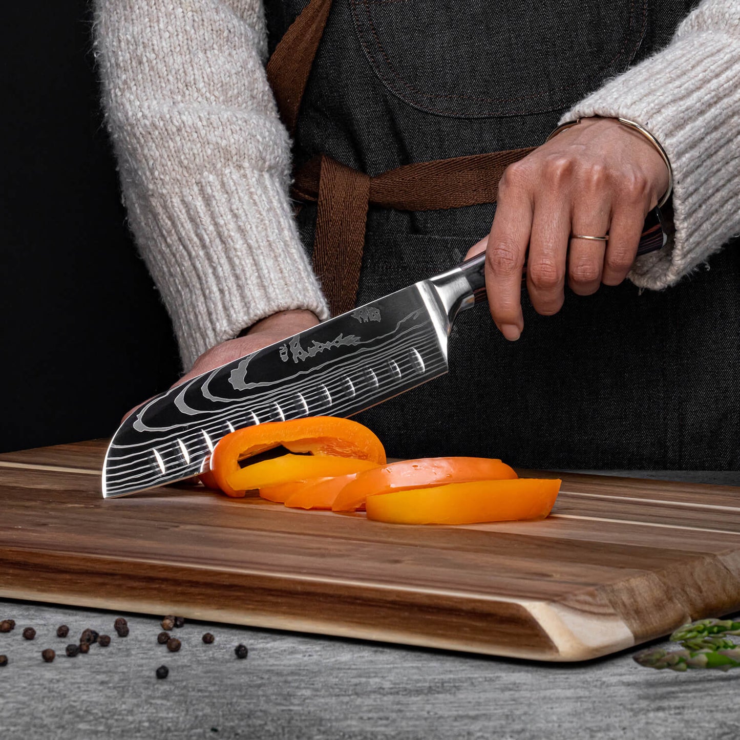 Imperial Collection — Japanese High-Carbon Steel Knife Set with Damascus Pattern